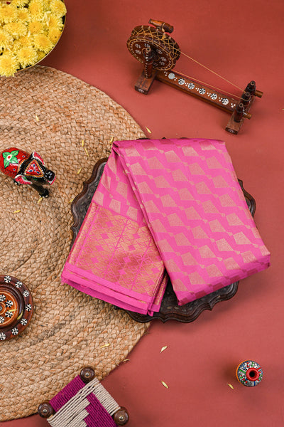 Pink Kanchipuram Silk Saree