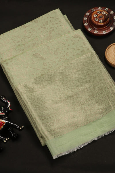 Mint Green Semi Tussar Saree