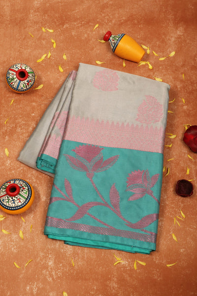 1243161-PALAM-SILKS-SHOP-ONLINE-Dusty Grey Semi Organza Saree