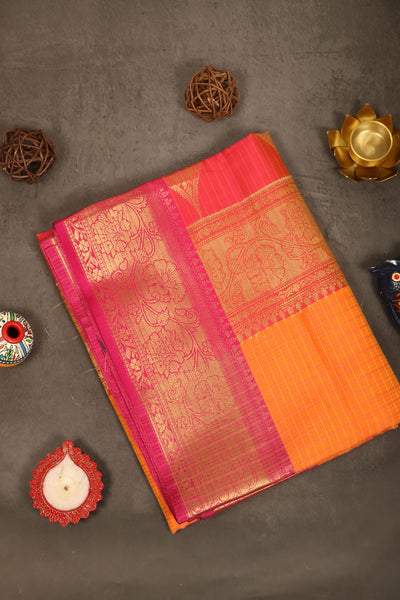 1246334-PALAM-SILKS-SHOP-ONLINE-Orange Supernet Saree