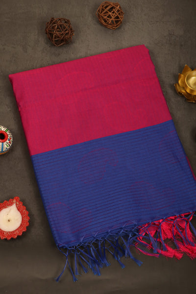 1246405-PALAM-SILKS-SHOP-ONLINE-Royal Blue Semi Cotton Saree