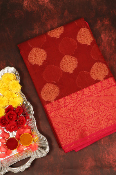 1247061-PALAM-SILKS-SHOP-ONLINE-Maroon Semi Silk Cotton Saree