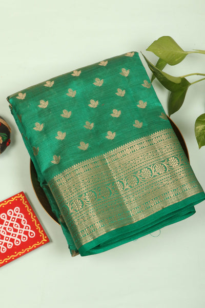 Sea Green Semi Tussar Saree