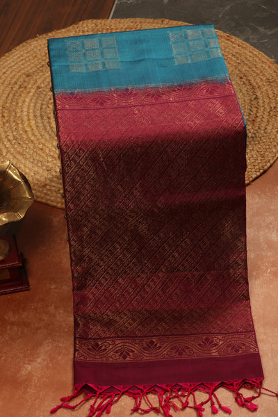 Powder Blue Softsilk Saree