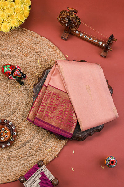 Onion Pink Kanchipuram SIlk Saree