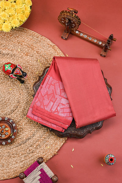 Strawberry Pink Kanchipuram Silk Saree