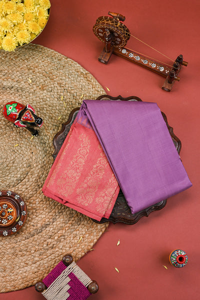 Dusty Lavendar Kanchipuram Silk Saree