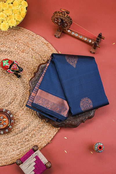 Electric Blue Kanchipuram Silk Saree