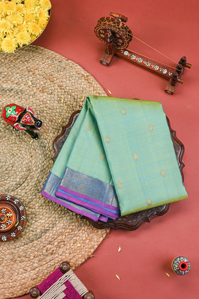 Pistachio Green Kanchipuram Silk Saree