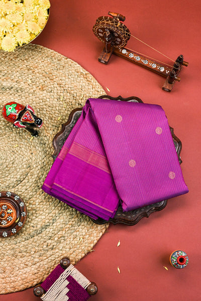 Purple kanchipuram sIlk Saree