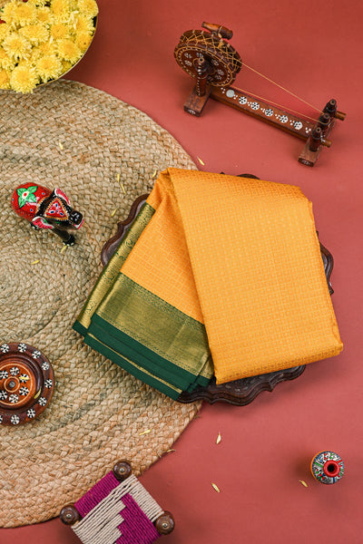 Mango Yellow Kanchipuram Silk Saree