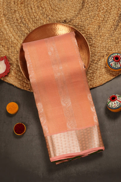 Peach Silk Mix Saree