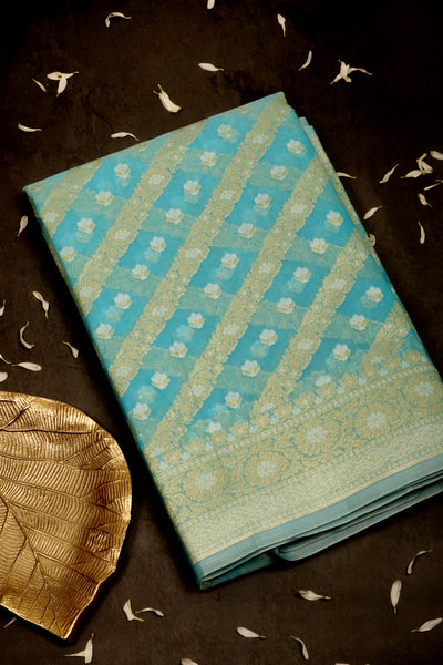 1241294-PALAM-SILKS-SHOP-ONLINE-Turquoise Blue Semi Silk Cotton Saree