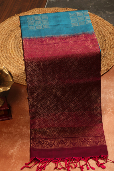 Powder Blue Softsilk Saree