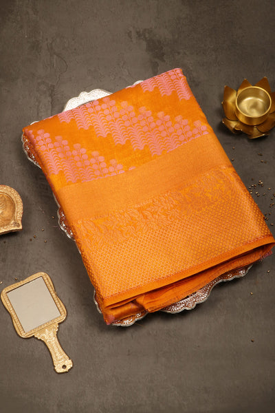 Mustard Semi Tussar Saree