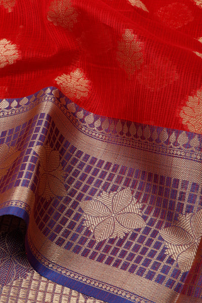 Palam-Silks-Shop-Online-Red Semi Silk Cotton Saree