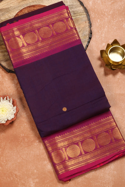 Purple Traditional Cotton Saree