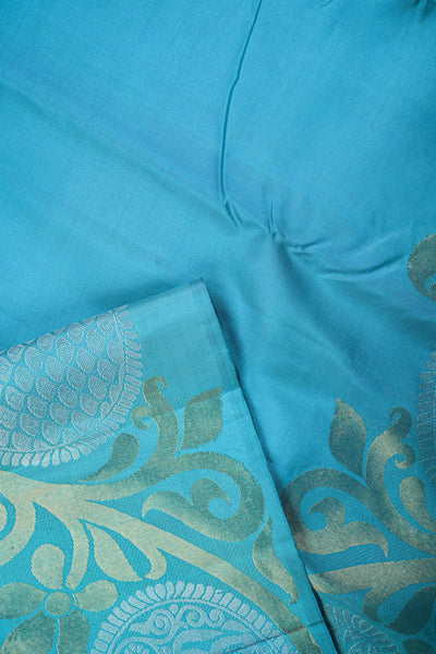 Sky Blue Kanchipuram Silk Saree