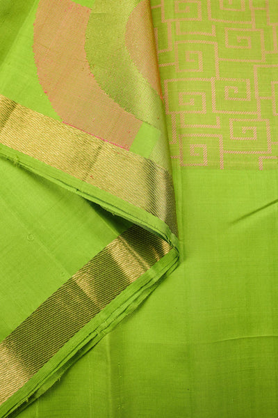 Parrot Green Kanchipuram Silk Saree