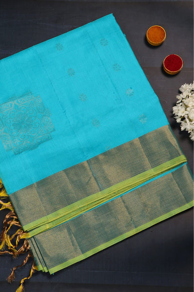 Sky Blue Softsilk Saree