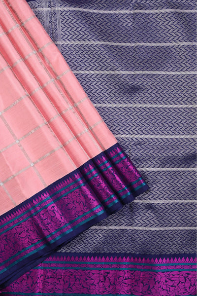 Neon Pink Kanchipuram Silk Saree