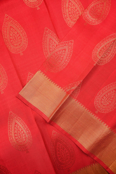 Peach Kanchipuram Silk Saree