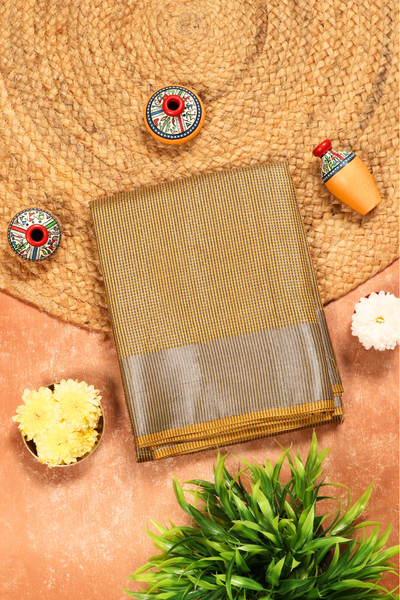 Sand Brown Semi Silk Cotton Saree