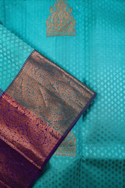 Sky Blue Kanchipuram Silk Saree