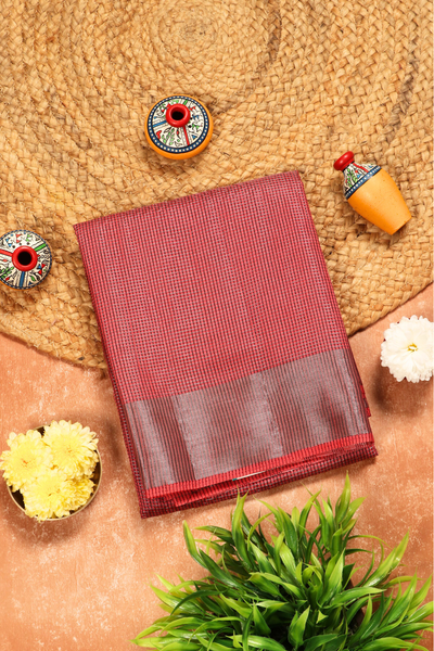 Candy Pink Semi Silk Cotton Saree