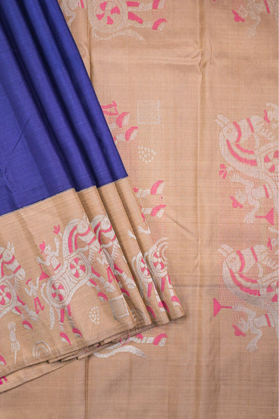 Ink Blue Kanchipuram Silk Saree