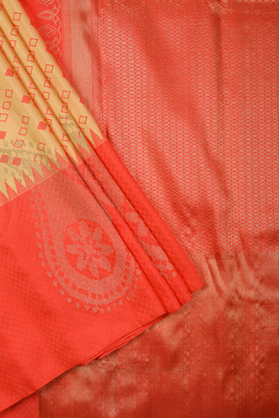 Lemon Yellow Kanchipuram Silk Saree