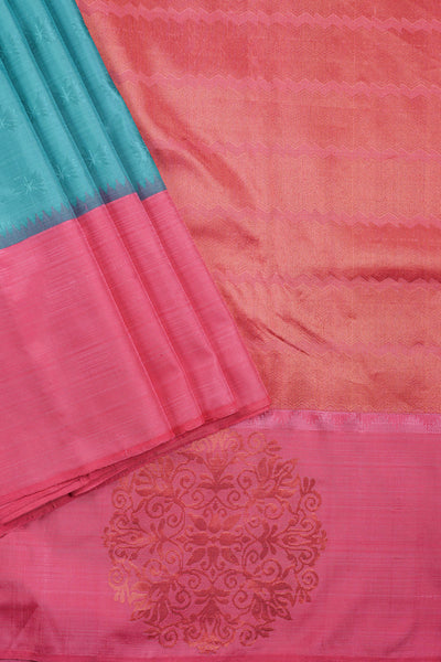 Sky Blue Kanchipuram Silk Saree