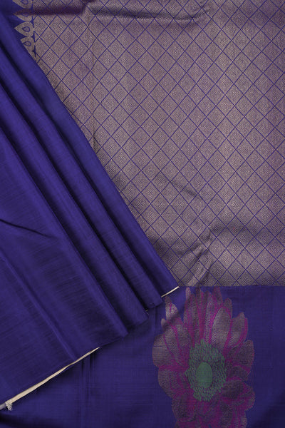 Ink Blue Kanchipuram Silk Saree