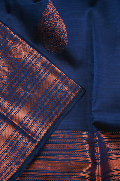 Electric Blue Kanchipuram Silk Saree