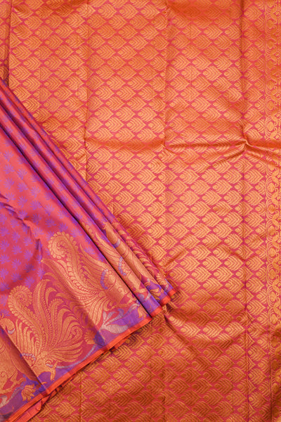 Onion Pink Kanchipuram SIlk Saree