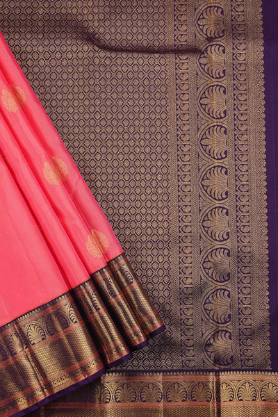 Peach Kanchipuram Silk Saree