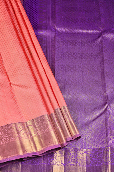 Peach Kanchipuram Silk Saree