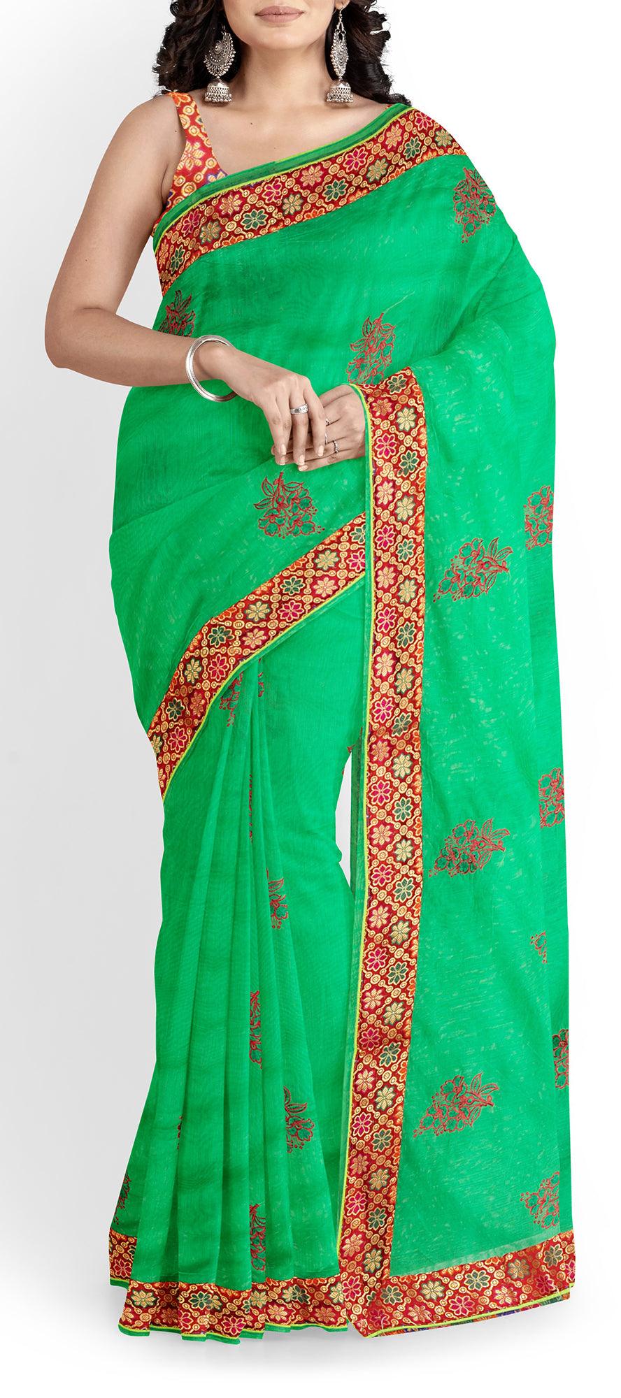 Kelly Green Color - Kanjivaram Silk Saree - Richness of Zari Work –  BharatSthali